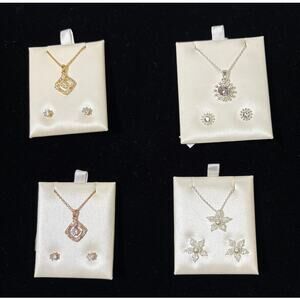 NEW Lot of 4 BEAUTIFUL Earring and Necklace Jewelry Sets, Mixed Metals & Stones